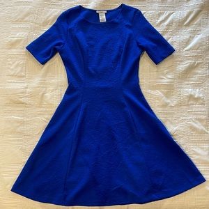 Royal blue fit and flare bar lll dress